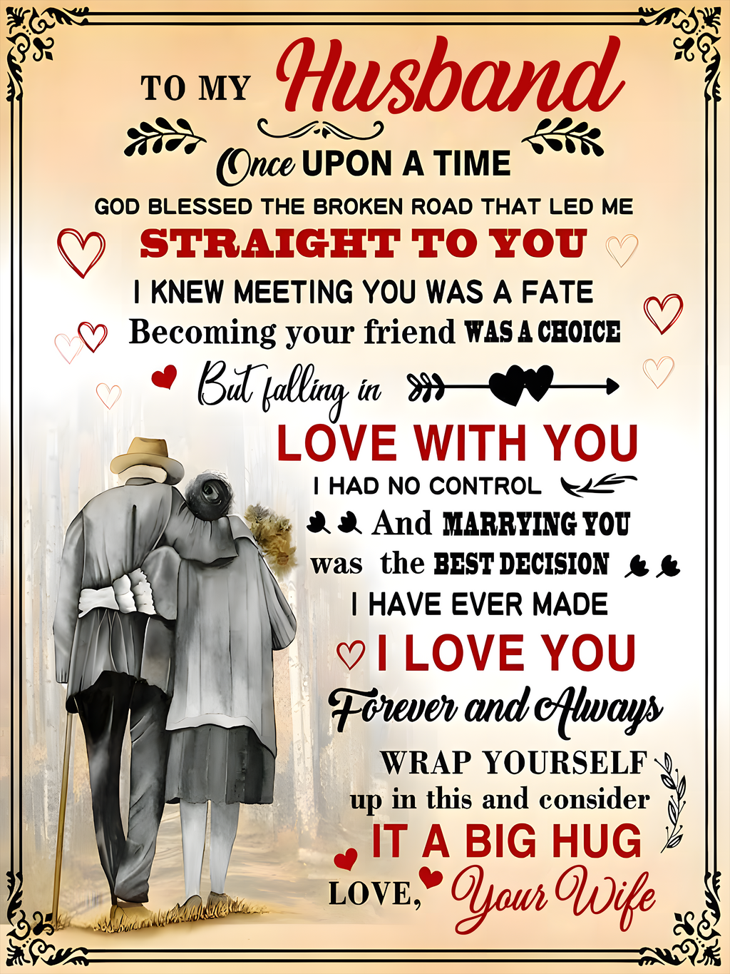 To My Husband Blanket – A Love That Feels Like Home From Wife (SKU26B-01310)