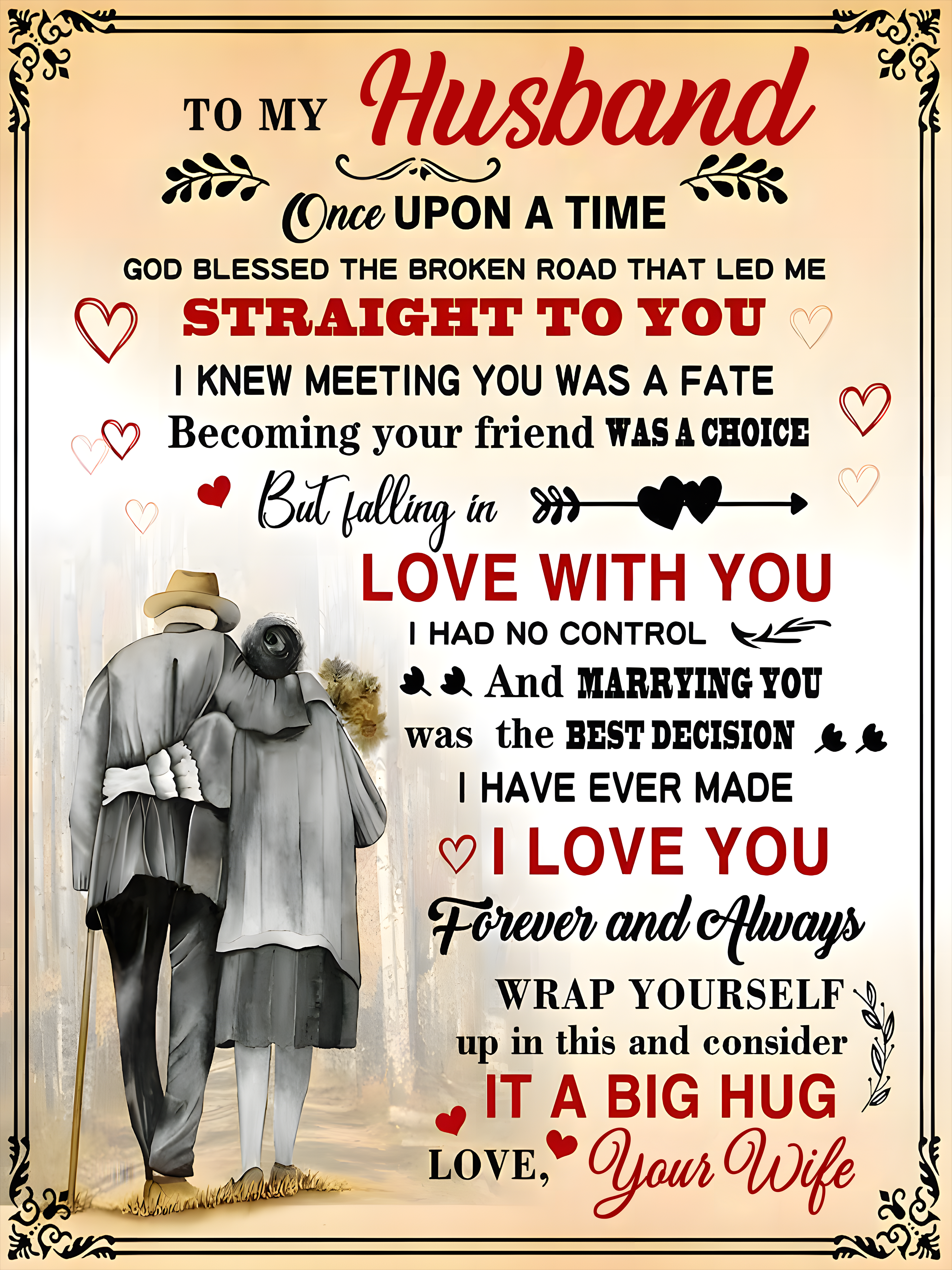 To My Husband Blanket – A Love That Feels Like Home From Wife (SKU26B-01310)