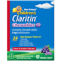 Children's Claritin 24-Hour Non-Drowsy Allergy Relief, 5mg Loratadine, Grape Flavor, 10 Chewable Tablets