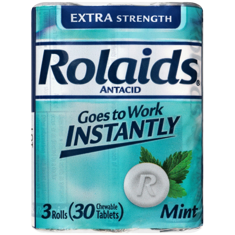 Rolaids Tablets Extra Strength Mint Tablets  Antacid  3-10 Tablets Rolls