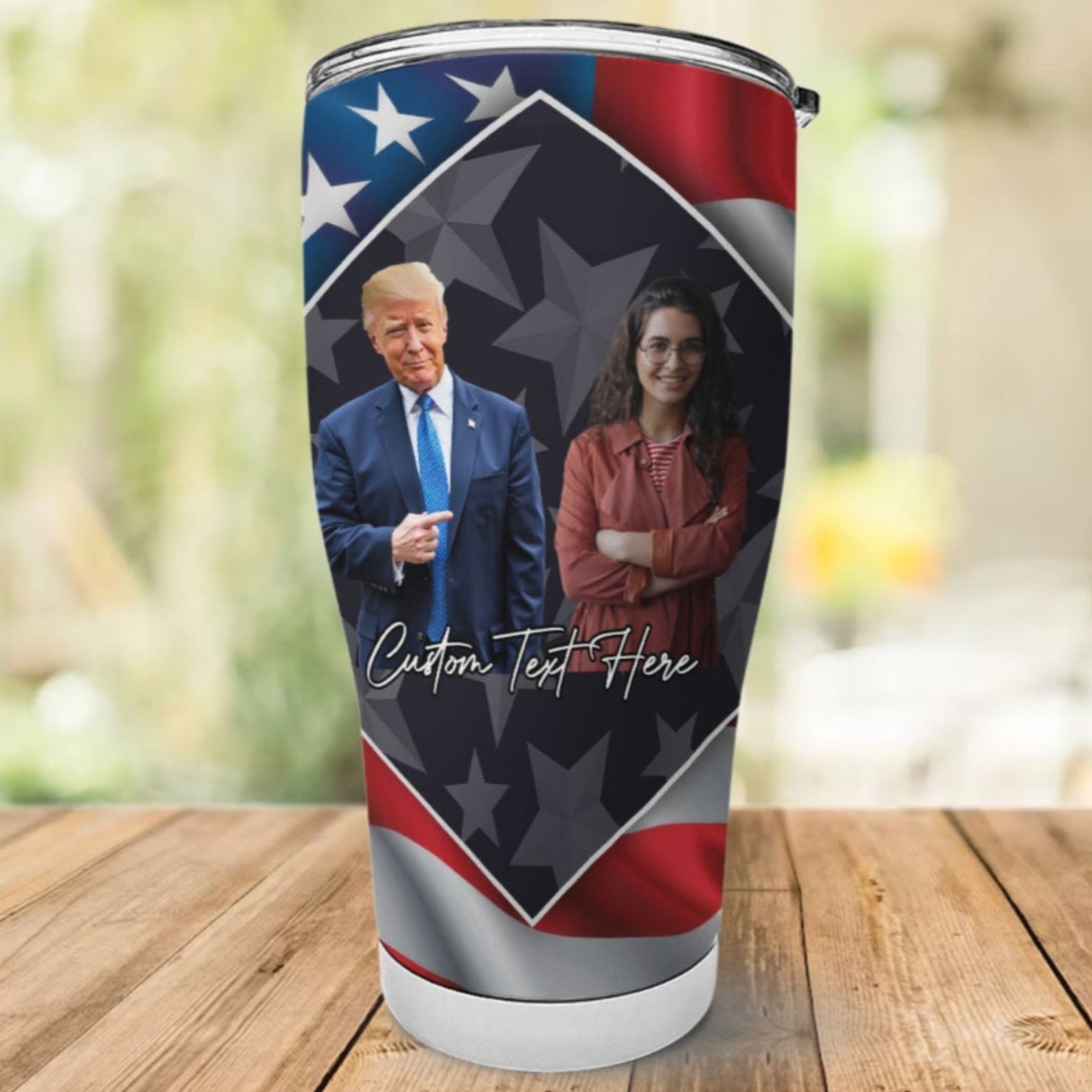 My Mom Stand With Trump Custom Photo Curved Tumbler, Personalized Tumbler 30oz, Mother's Day Gift For Mom, Gift For Wife 682000 - GOP
