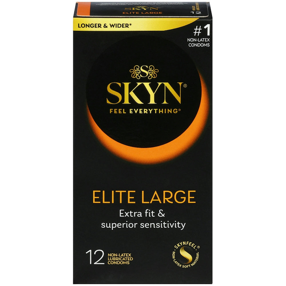 Skyn Condoms, Non Latex, Lubricated, Elite, Large