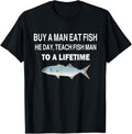 "Buy a Man Eat Fish" Funny T-Shirt – Viral Meme Tee