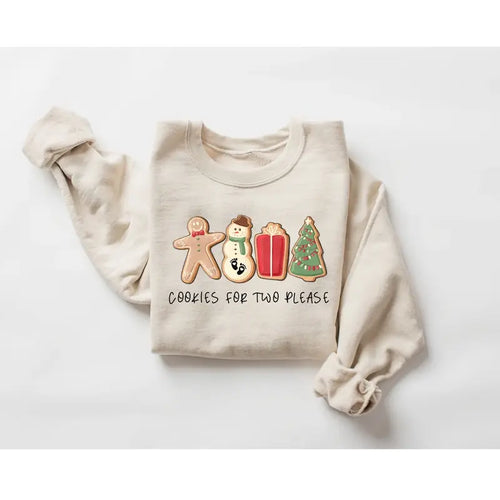 "Christmas Cookies for Two Please" Pregnancy Announcement Sweatshirt