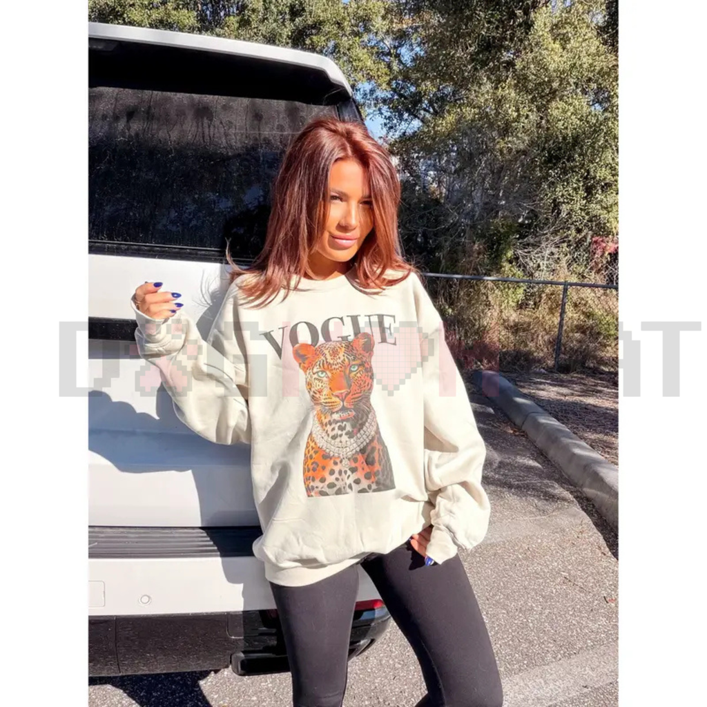 Fashion Leopard Graphic Top Sweatshirt