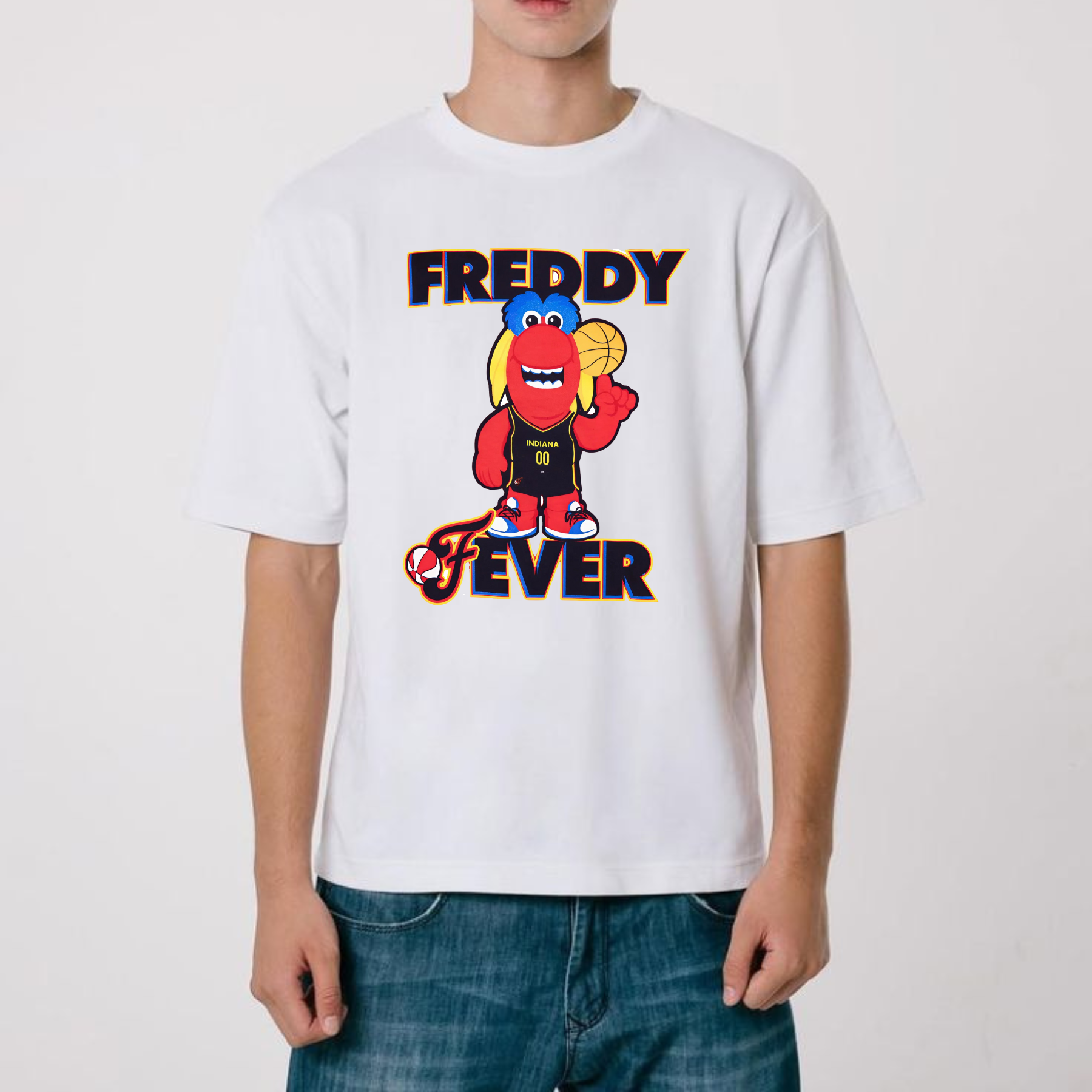 Youth Indiana Fever "Freddy Fever" T-Shirt – Red Graphic Tee by Something Inked