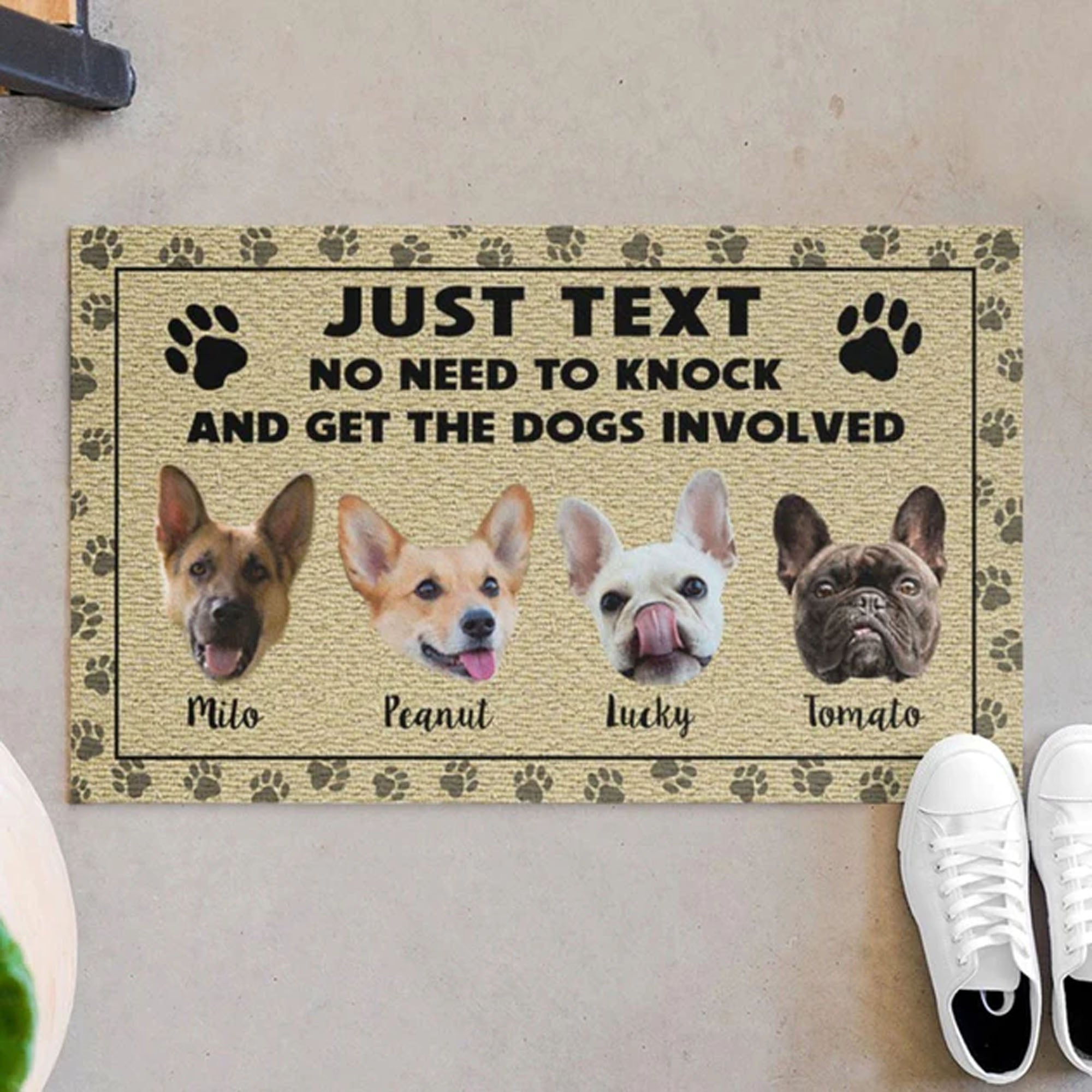 No Need To Knock Dogs Personalized Custom Photo Dogs Doormats C570