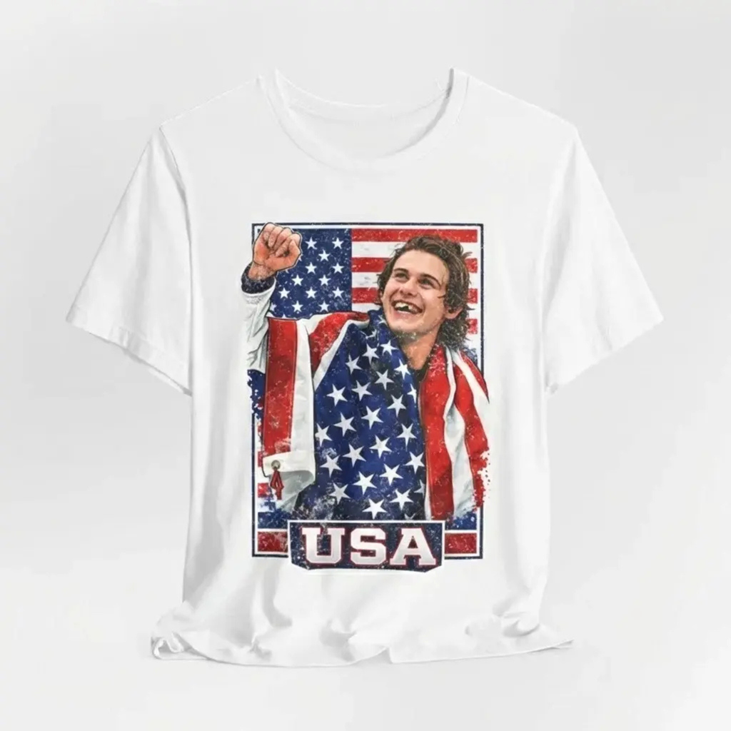Jack Hughes Team USA Hockey Fan T-Shirt