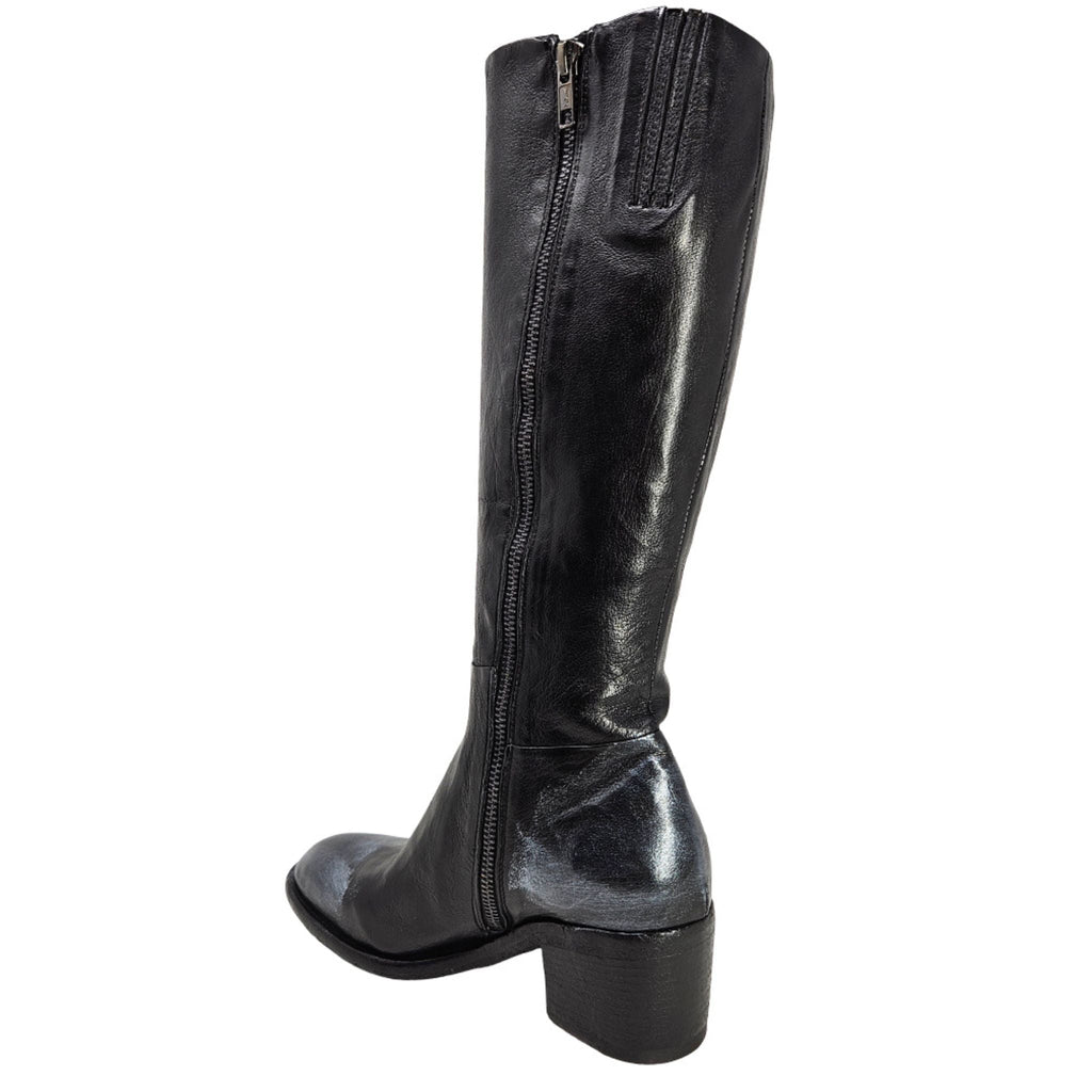 Black Tall Hand Rubbed Lock Boot