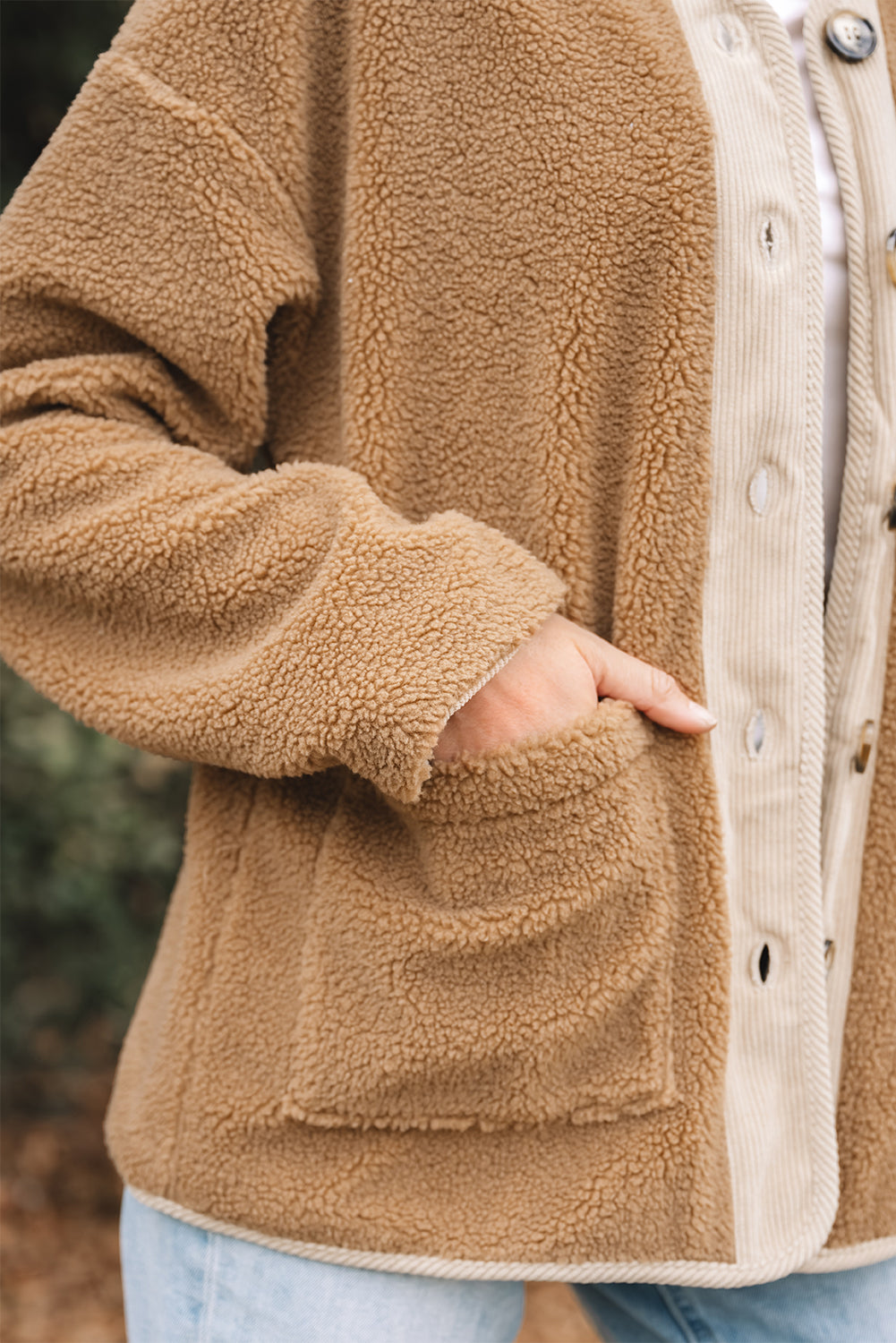 Lilisha Corduroy Edge Patchwork Jacket