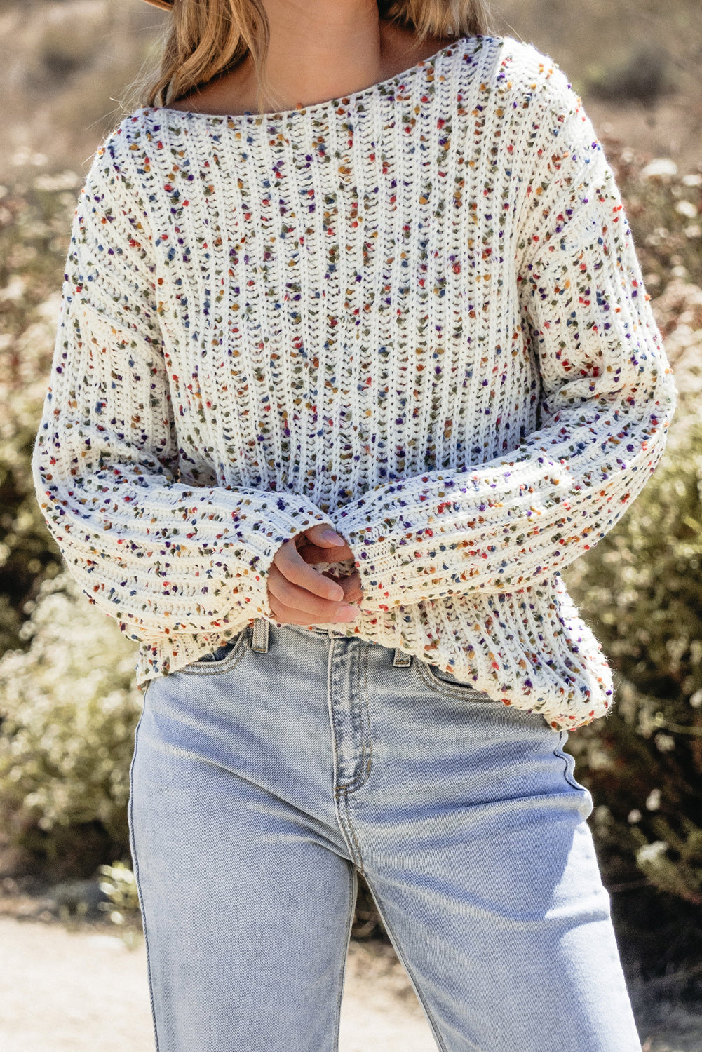 Scarlett Confetti Reversible Twist Sweater