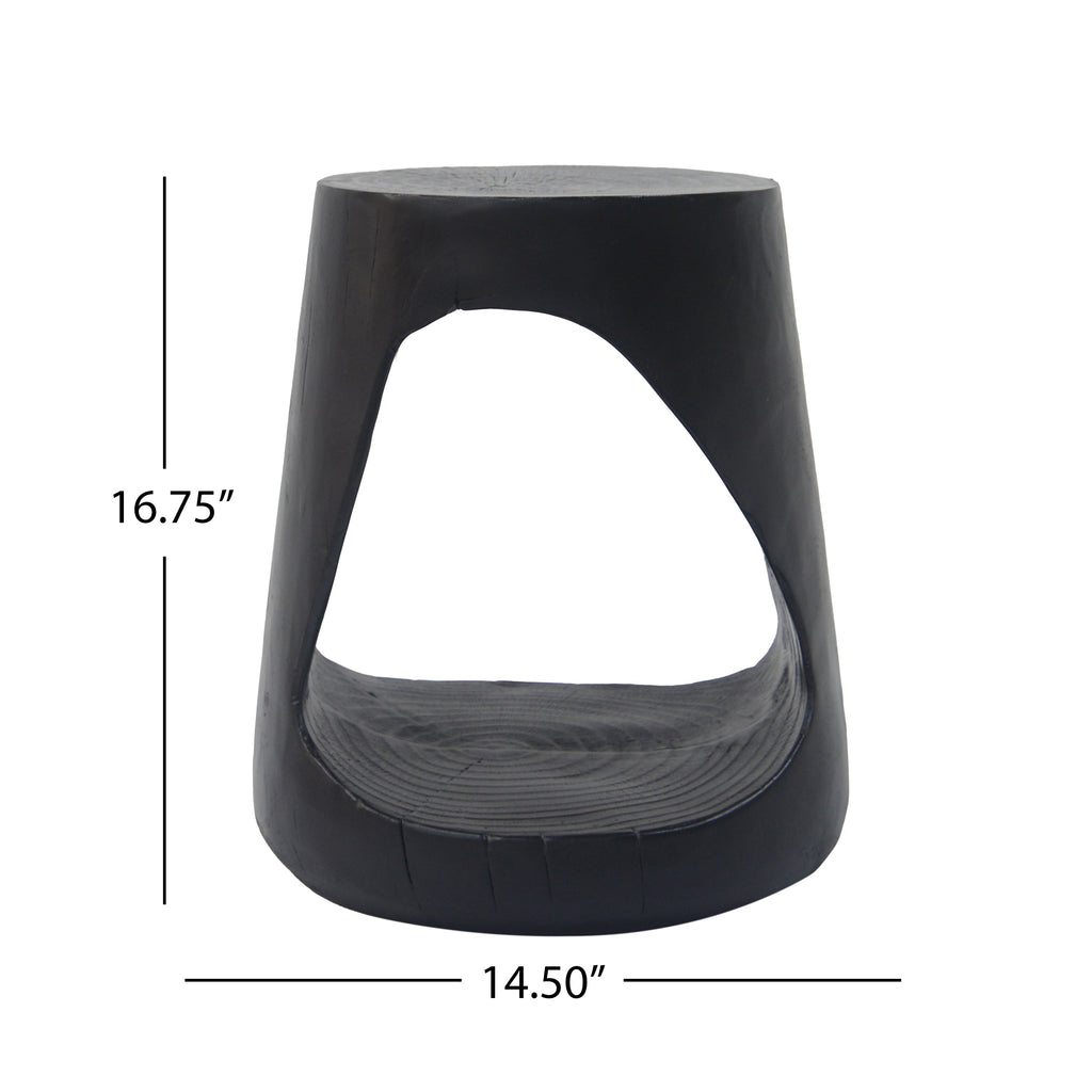 MGO Hollow Side Table with Wood-like Texture