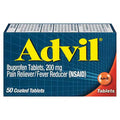 Advil Pain Reliever and Fever Reducer - Ibuprofen 200 mg, 50 Coated Tablets