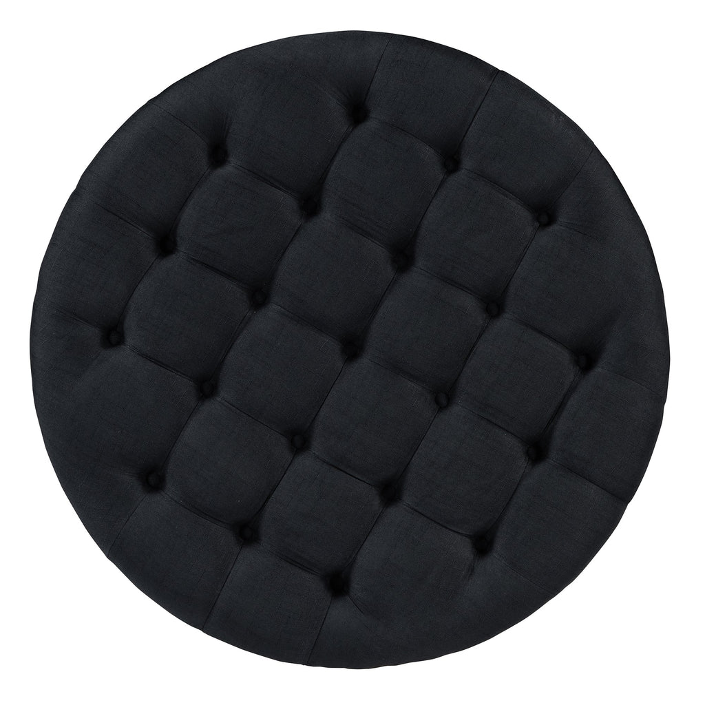 Modern Large Round Ottoman and Coffee Table 2-Tier