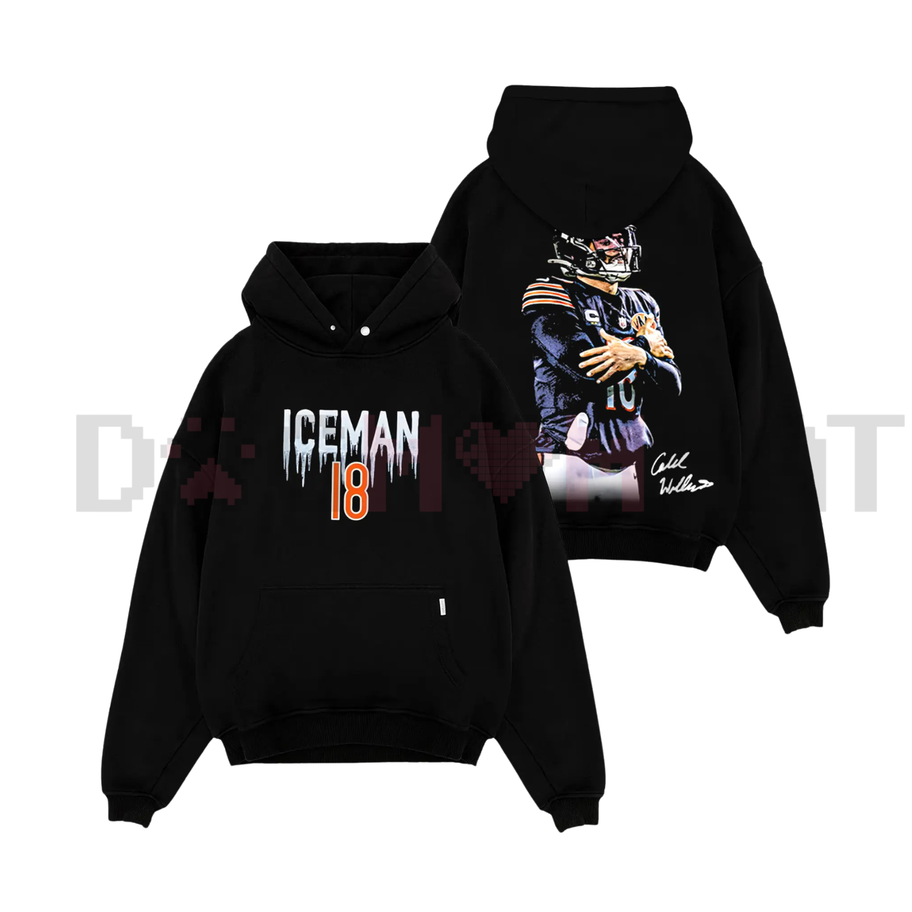 Caleb Williams #18: Iceman "Cold" Celly – Da Bears Graphic Hoodie