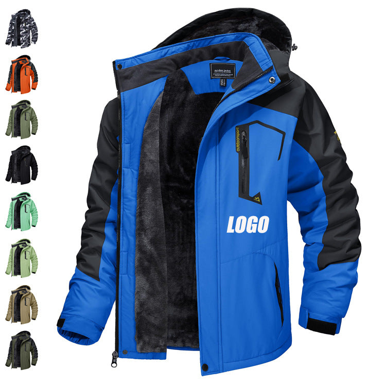 New Autumn And Winter Thickening Thermal And Windproof Waterproof Hooded Men's Jacket