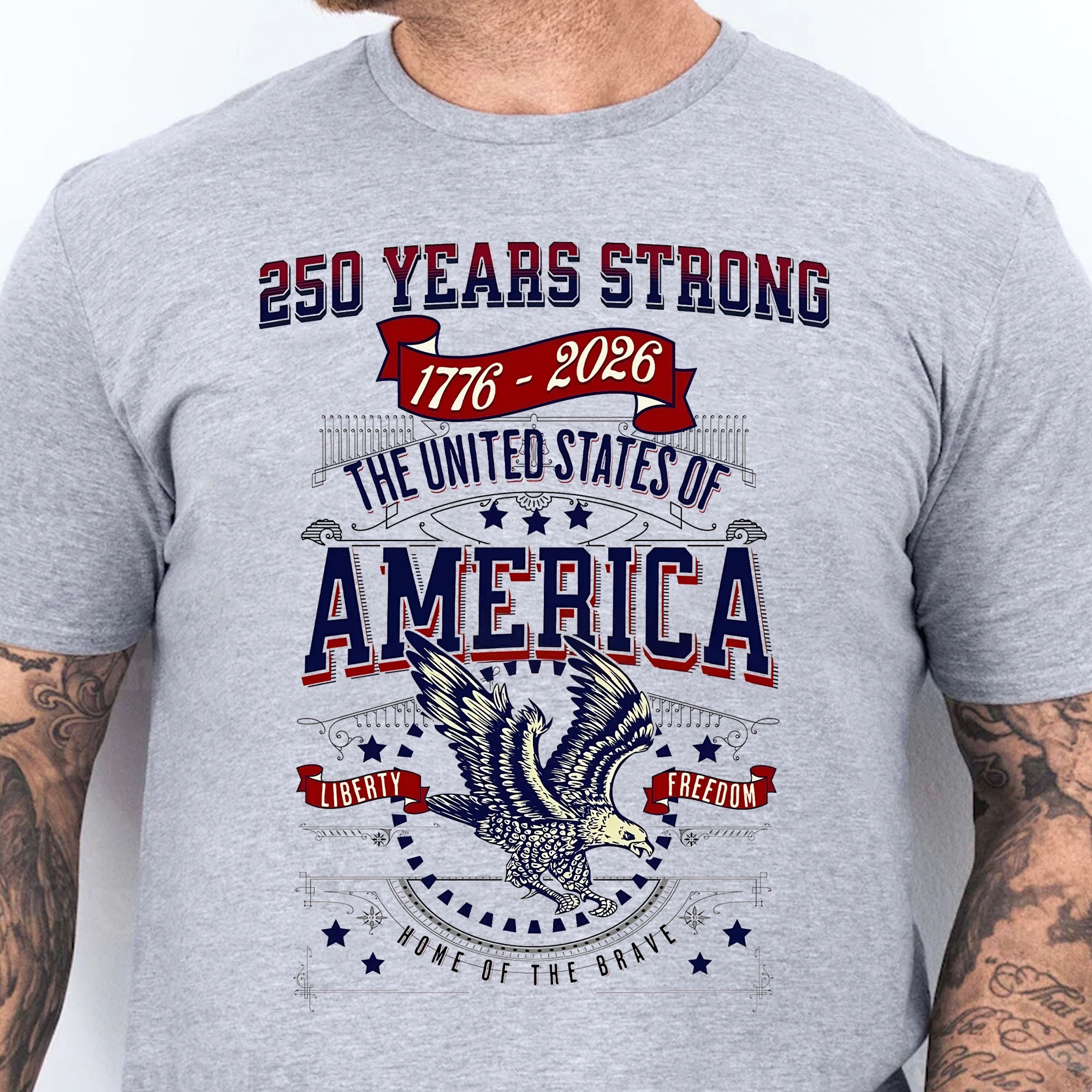 250 Years Strong USA Shirt with eagle and patriotic design celebrating USA 250th anniversary
