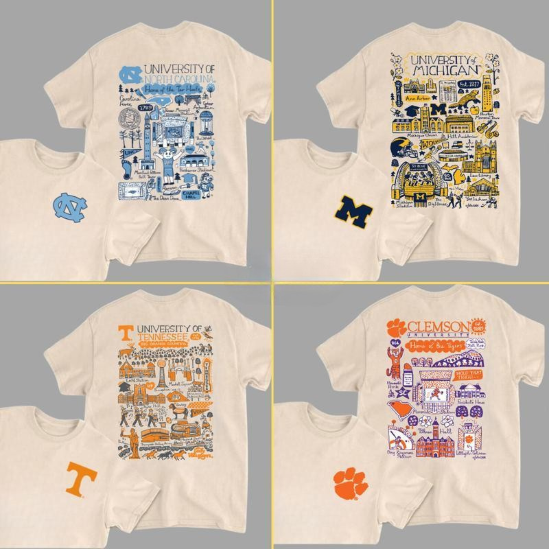 ALL TEAM NCAA Sand T-Shirt – Tropical Artwork Tee for Men & Women, Casual College Sports Fanwear
