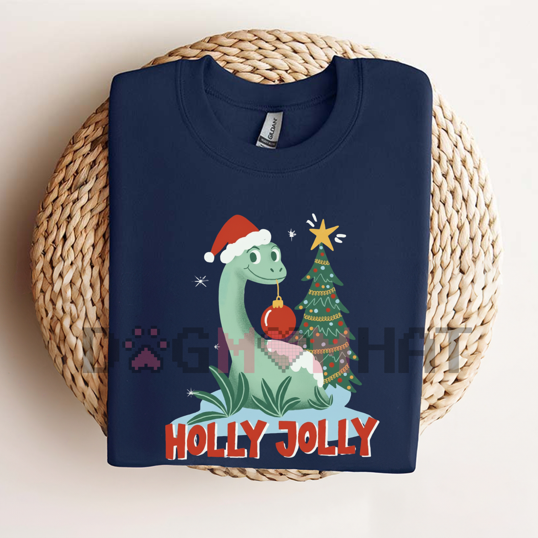 Light Green "Holly Jolly" Tee – Unisex Christmas Holiday Shirt