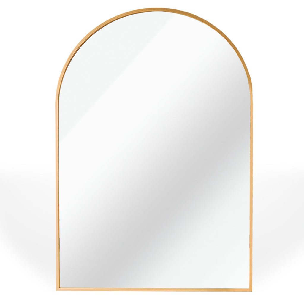 24x36 Inch Gold Metal Framed Arched Mirror