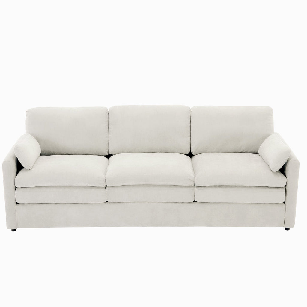 Cozy Upholstered 3-Seater Sofa with Plush Double Cushion and Ergonomic Design
