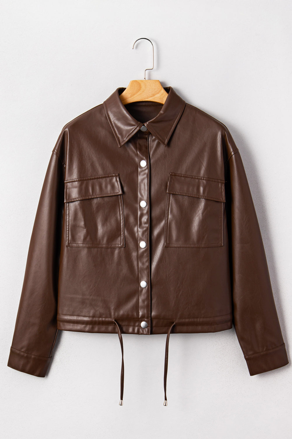 Mila Drawstring Hem Leather Jacket