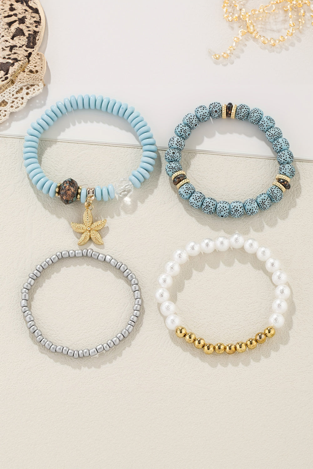 Leia Pendant Beaded Bracelet Set