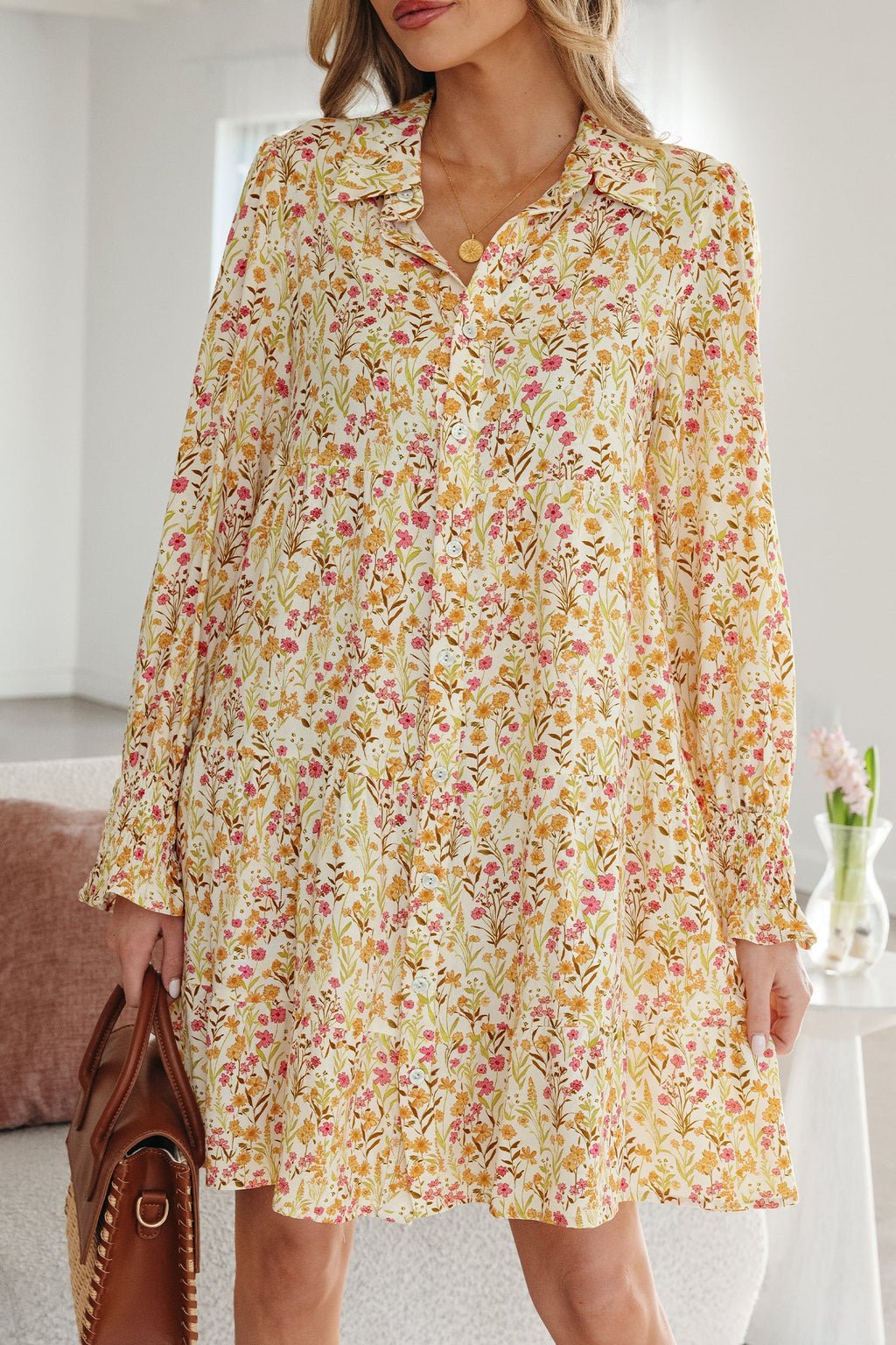 Kaiya Loose Shirt Dress Long Sleeve