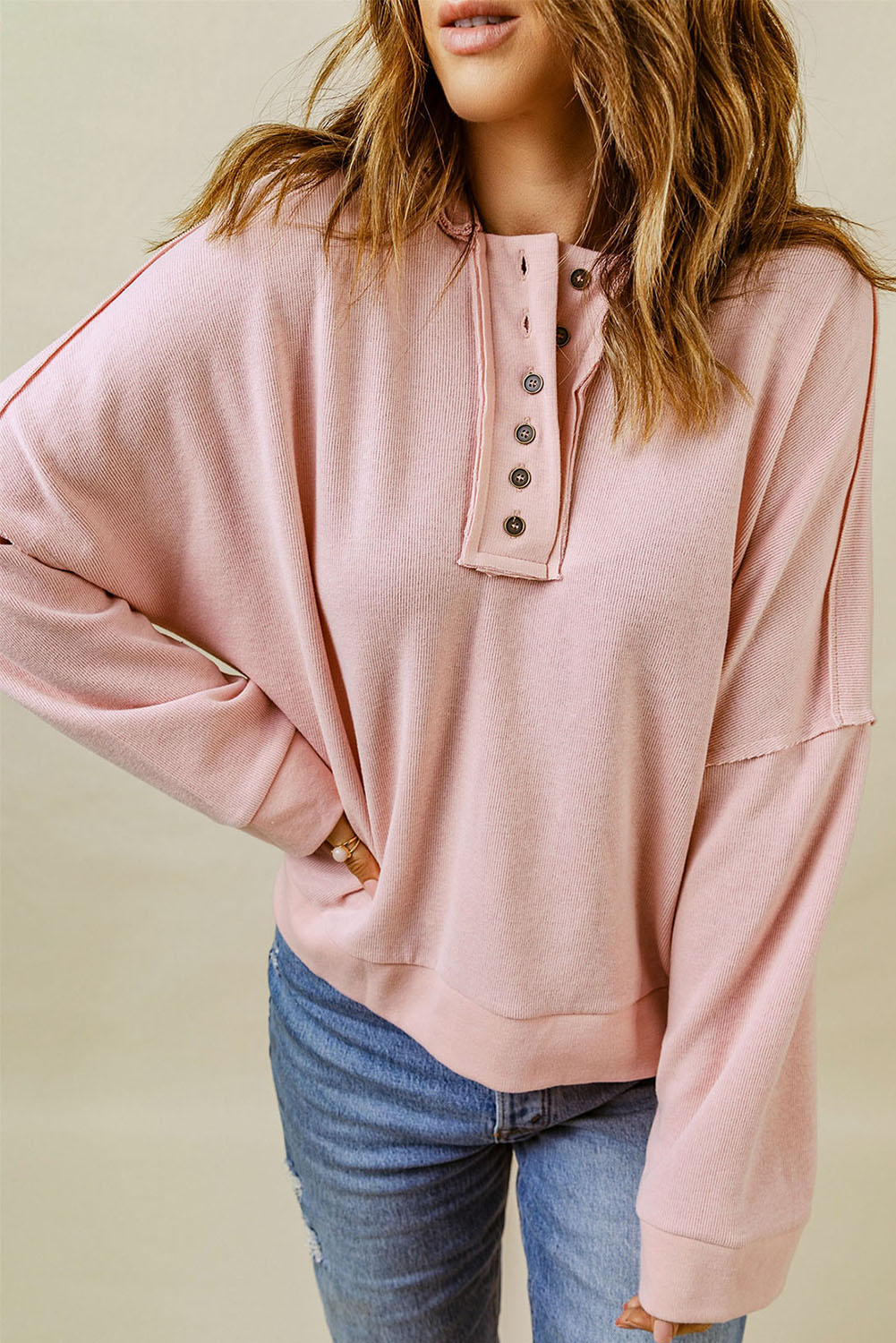 Ellanaya Solid Patchwork Trim Hoodie