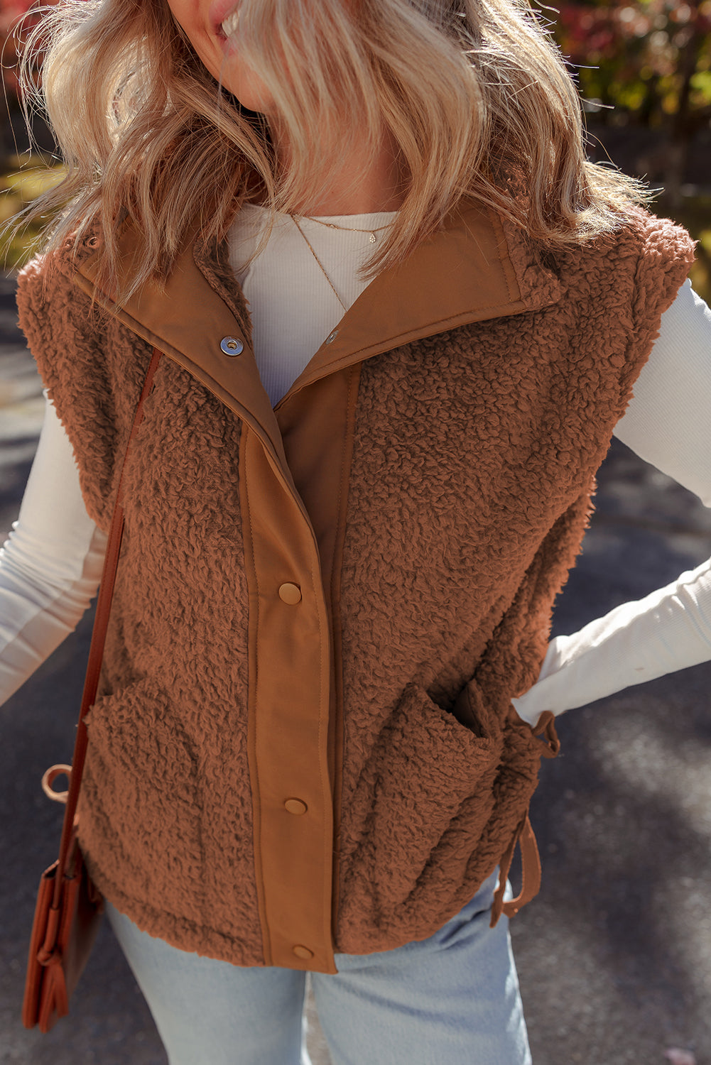 Evelyn Knot Side Plush Vest