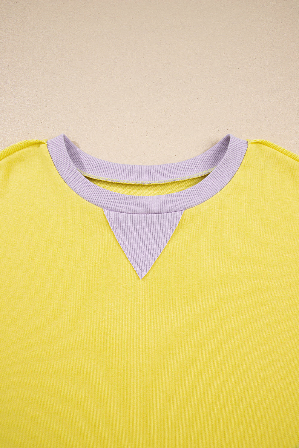 Yellow Striped Color Block Patchwork Crewneck Plus Size Pullover Sweatshirt