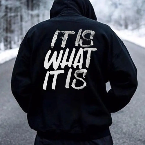 "It Is What It Is" Distressed Hoodie