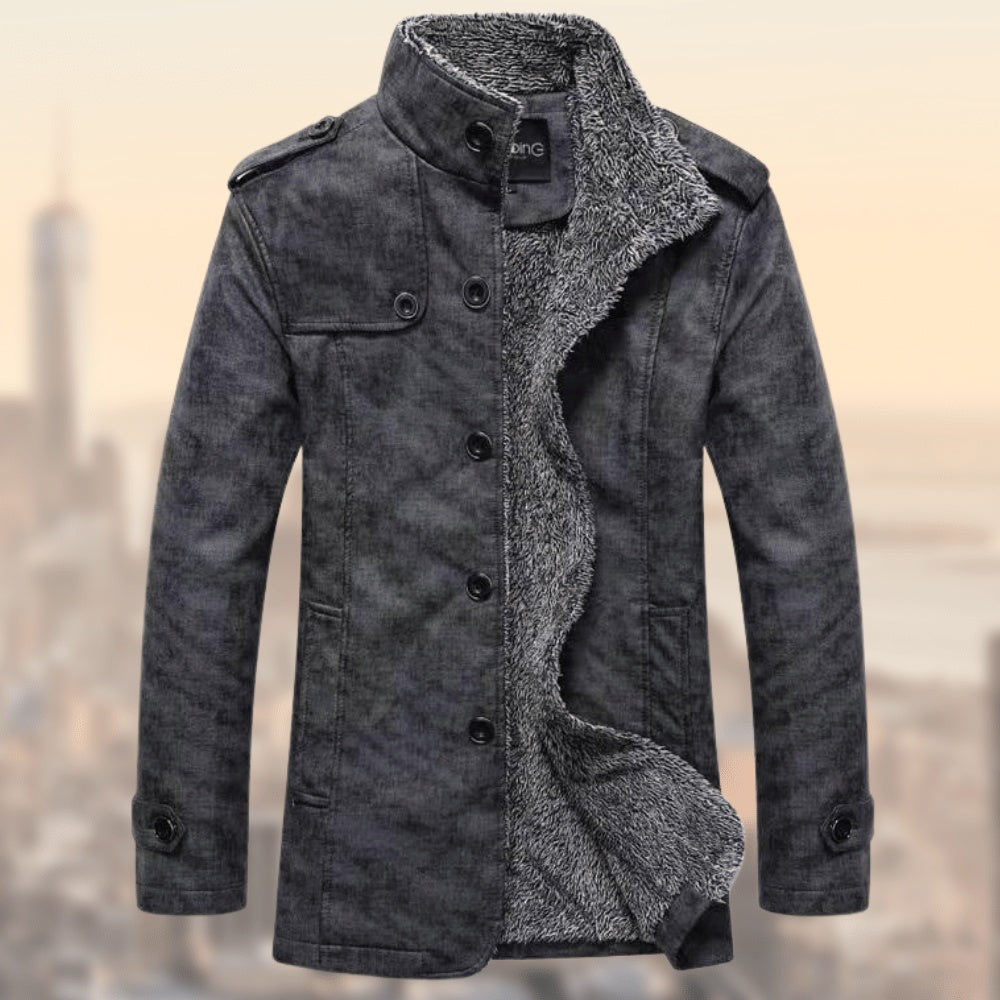Men's Fashion Lapel Plush Leather Jacket