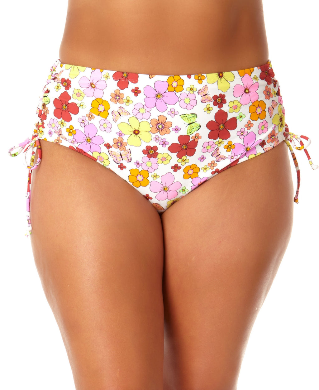 California Sunshine Trendy Plus Size Lace-up Bikini Bottoms, Sz OX