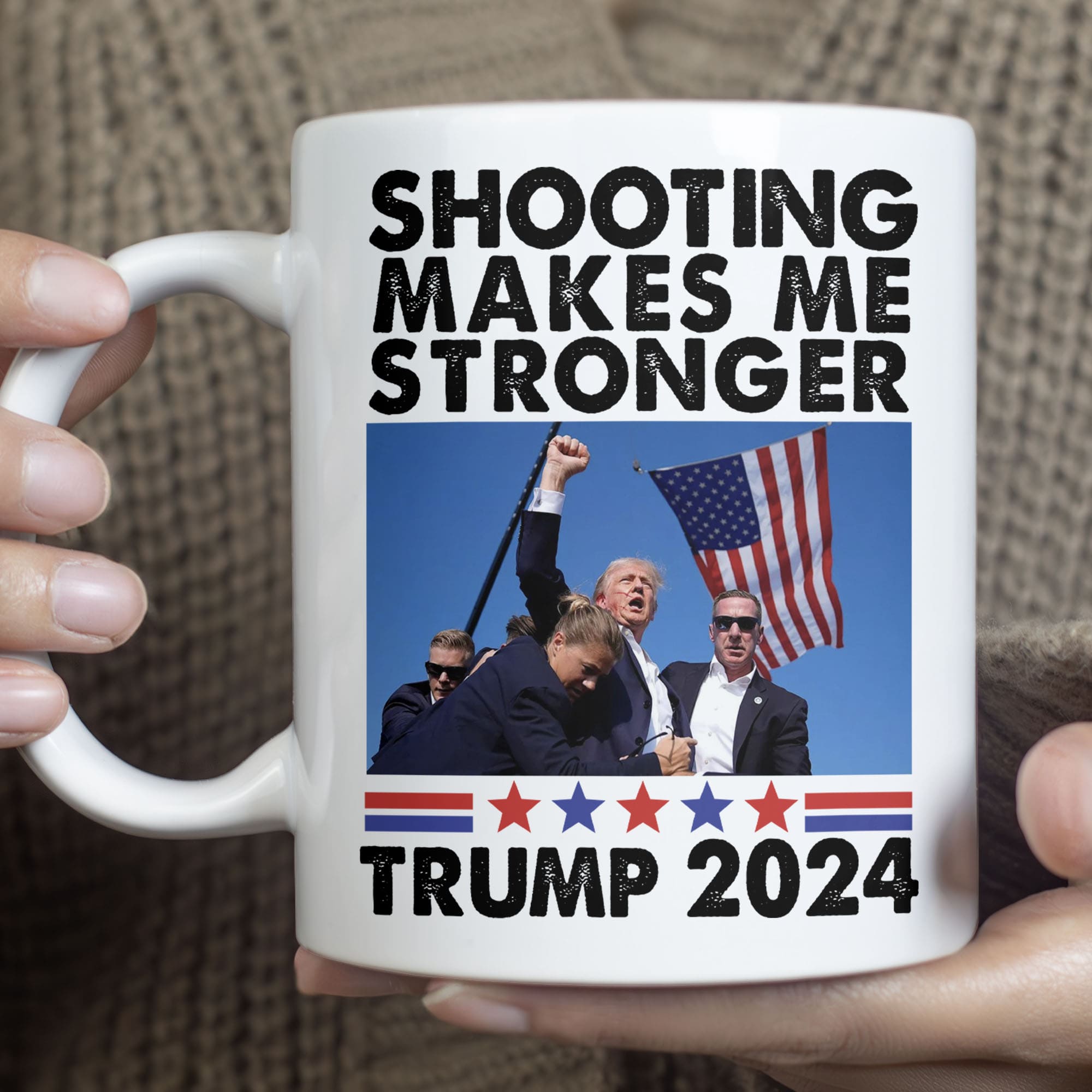 Shooting Makes Me Stronger | Trump Fight 2024 Mug | Trump Pennsylvania Rally | Trump Fight Mug T1133 - GOP
