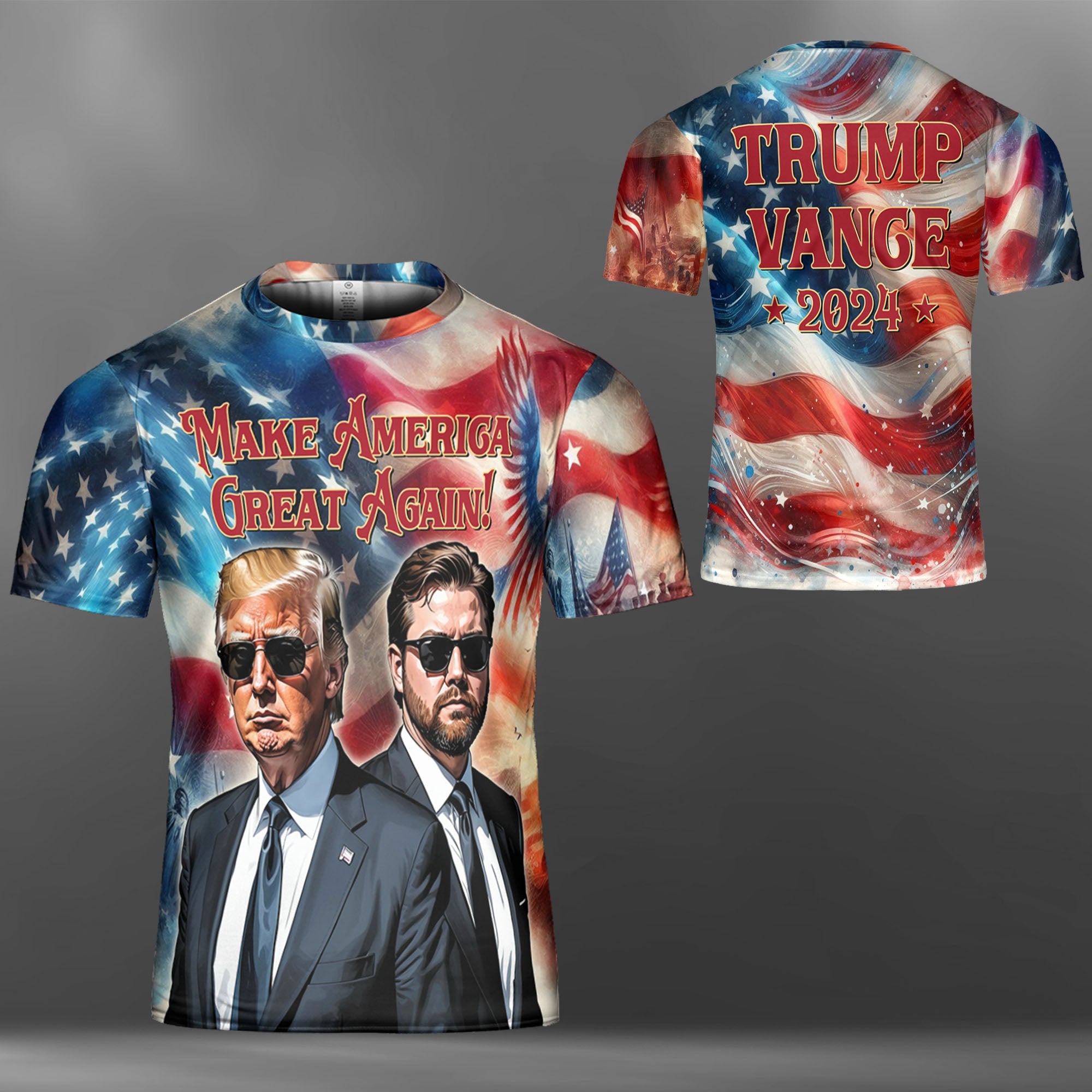 Trump Vance 2024 Make America Great Again | Trump 2024 3D Shirt | JD Vance Shirt | Trump Supporters All-Over Printed T-Shirt C1225 - GOP