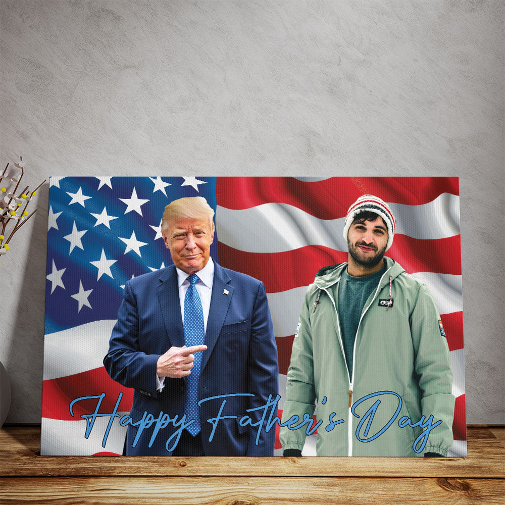Happy Mother's Day Canvas, Personalize Custom Photo with Trump, Photo with Trump, Donald Trump President, Family Gift Decoration 682000 - GOP