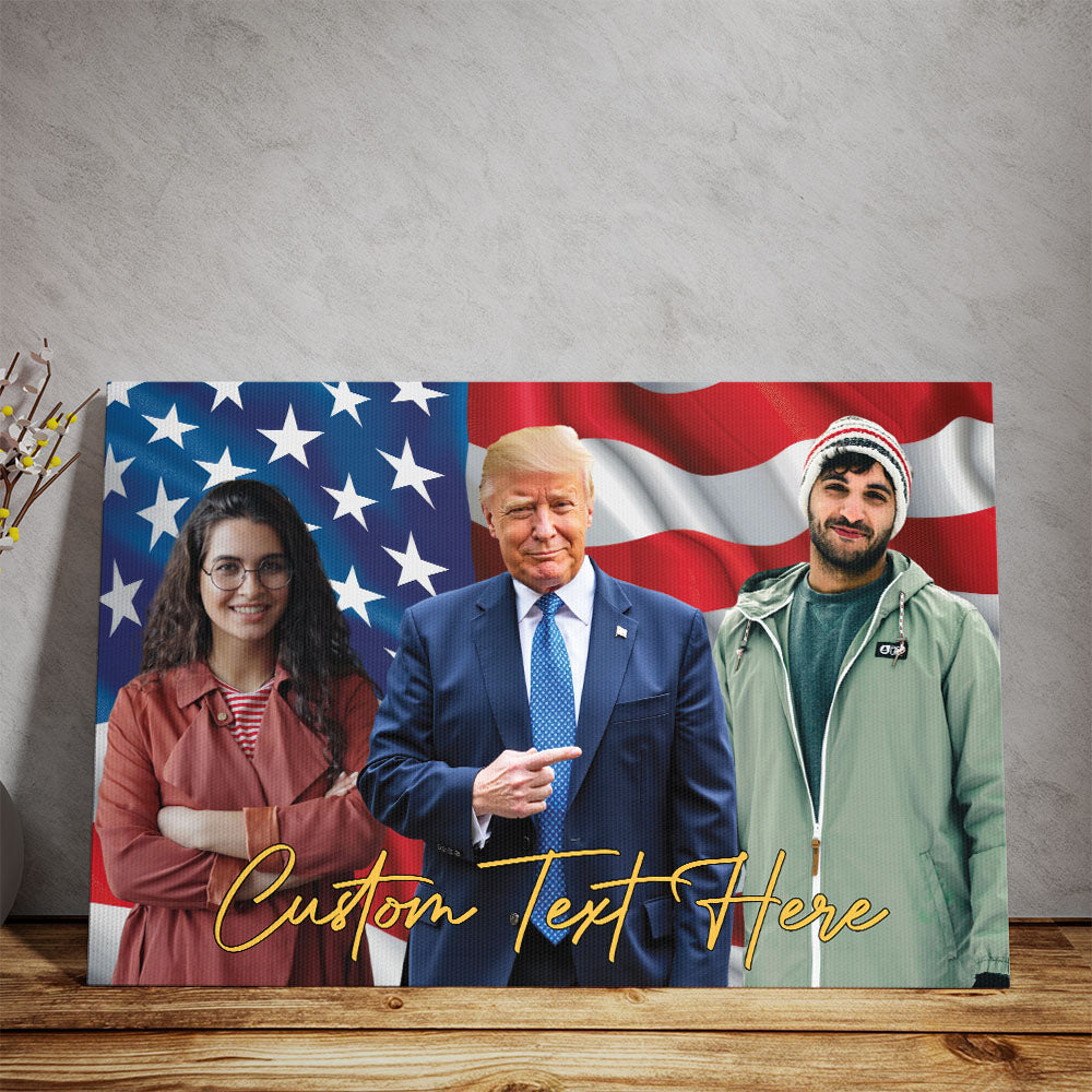 Happy Mother's Day Canvas, Personalize Custom Photo with Trump, Photo with Trump, Donald Trump President, Family Gift Decoration 682000 - GOP