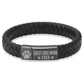 Best Dog Mom Ever Engraved Leather Bracelet | Gift for Mom, Gift for Wife, Special Gift for Mother's Day  | Dog Lover Unisex Bracelet 682238