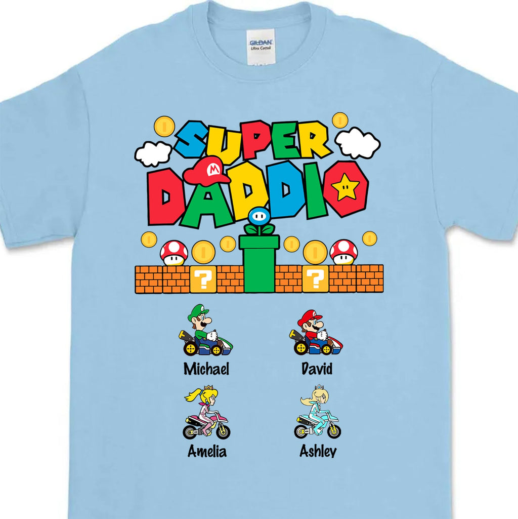 Custom Super Daddio Shirt, Personalized Custom Funny Tee Shirt, Father's Day Bright Shirt, Gift for Dad, Gift for Husband 682248