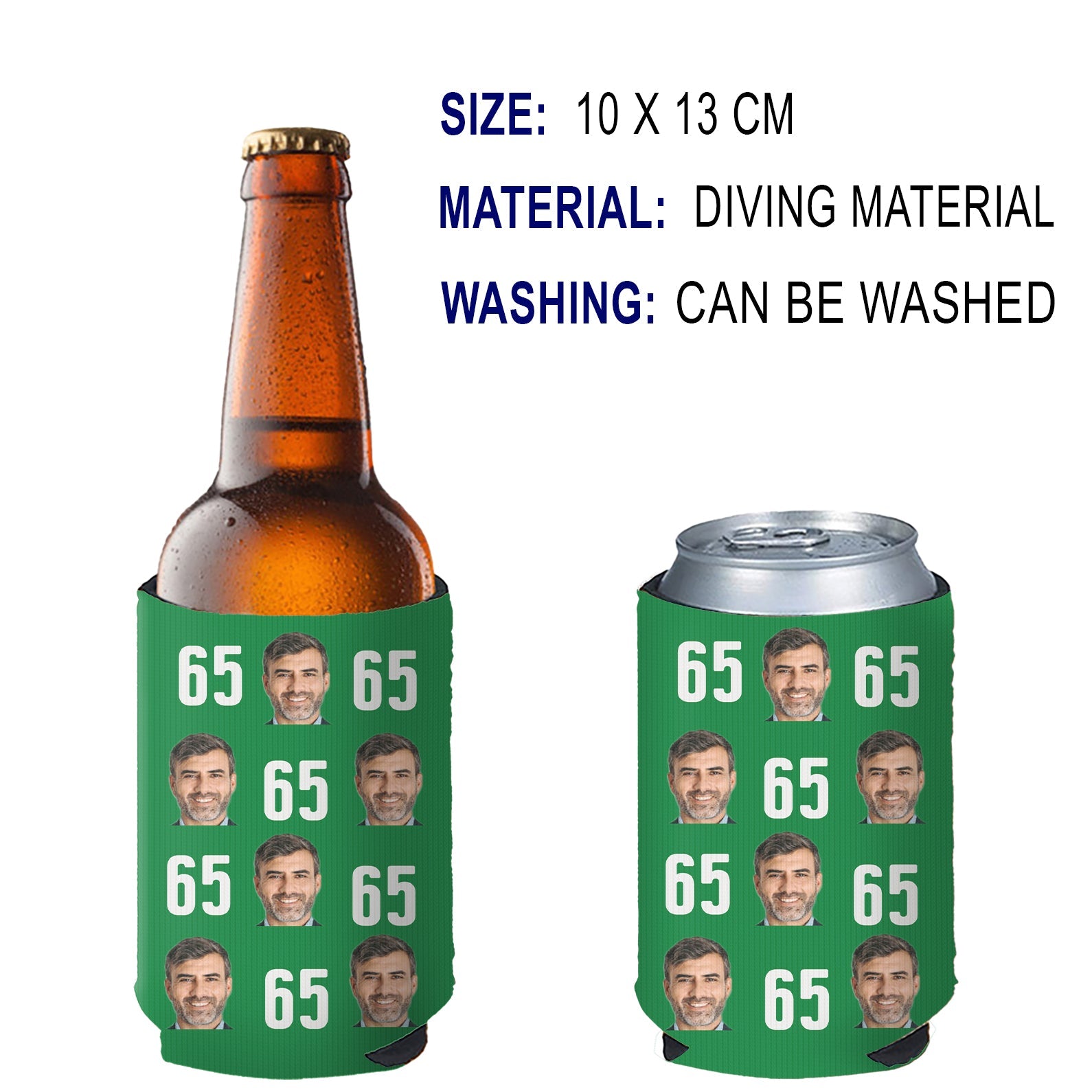 Personalized Portrait Photo Can Cooler | Custom Photo Face Can Holder | Gift for Family | Father's Day, Mother's Day Gift 682411