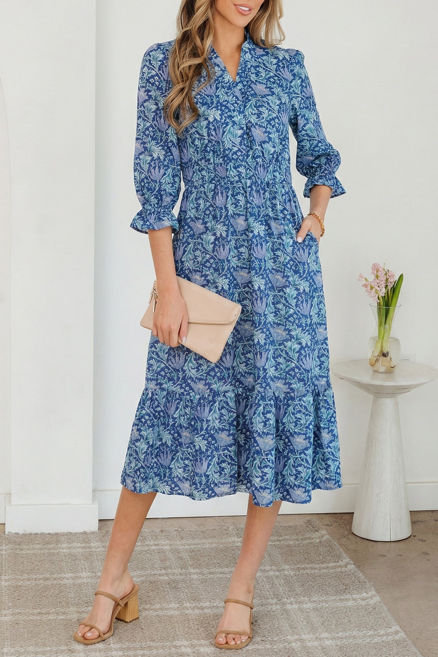 Athena Bracelet Sleeve Long Dress
