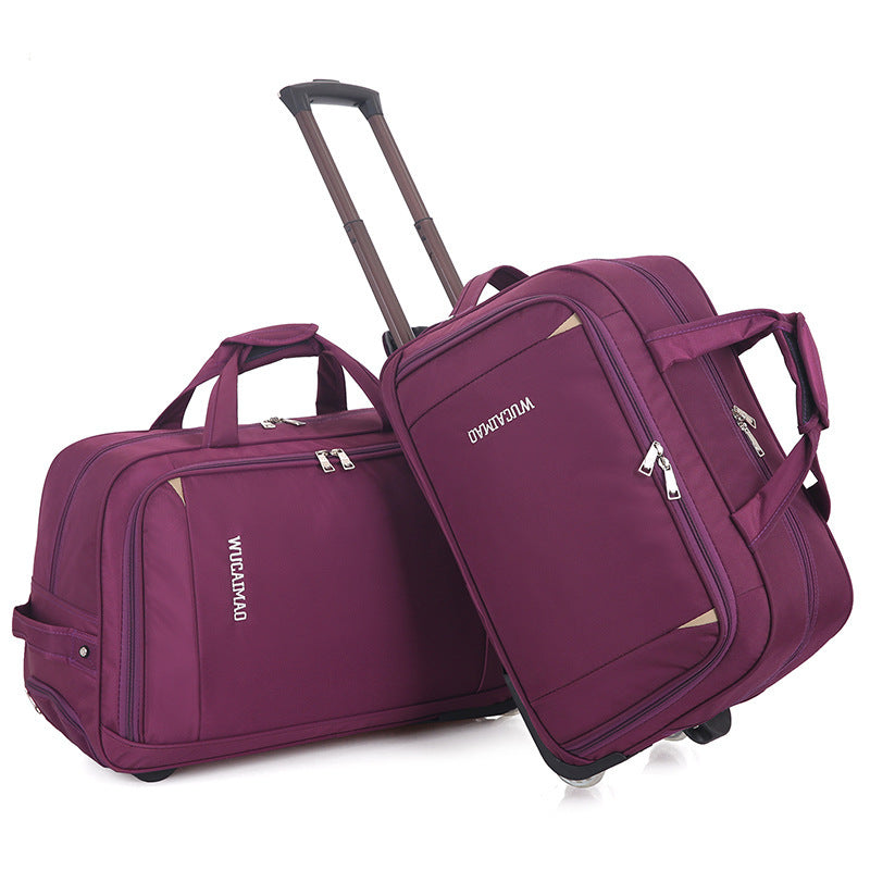 Oxford Cloth Trolley Bag Leisure Travel Folding Luggage