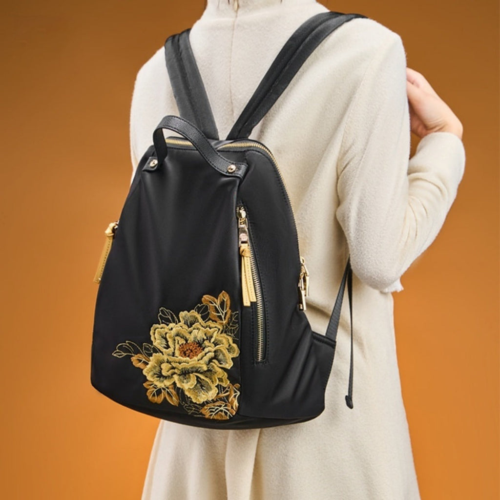 Pmsix Tianxu Chinese-style Embroidered Backpack Ethnic-style Lightweight Travel Bag