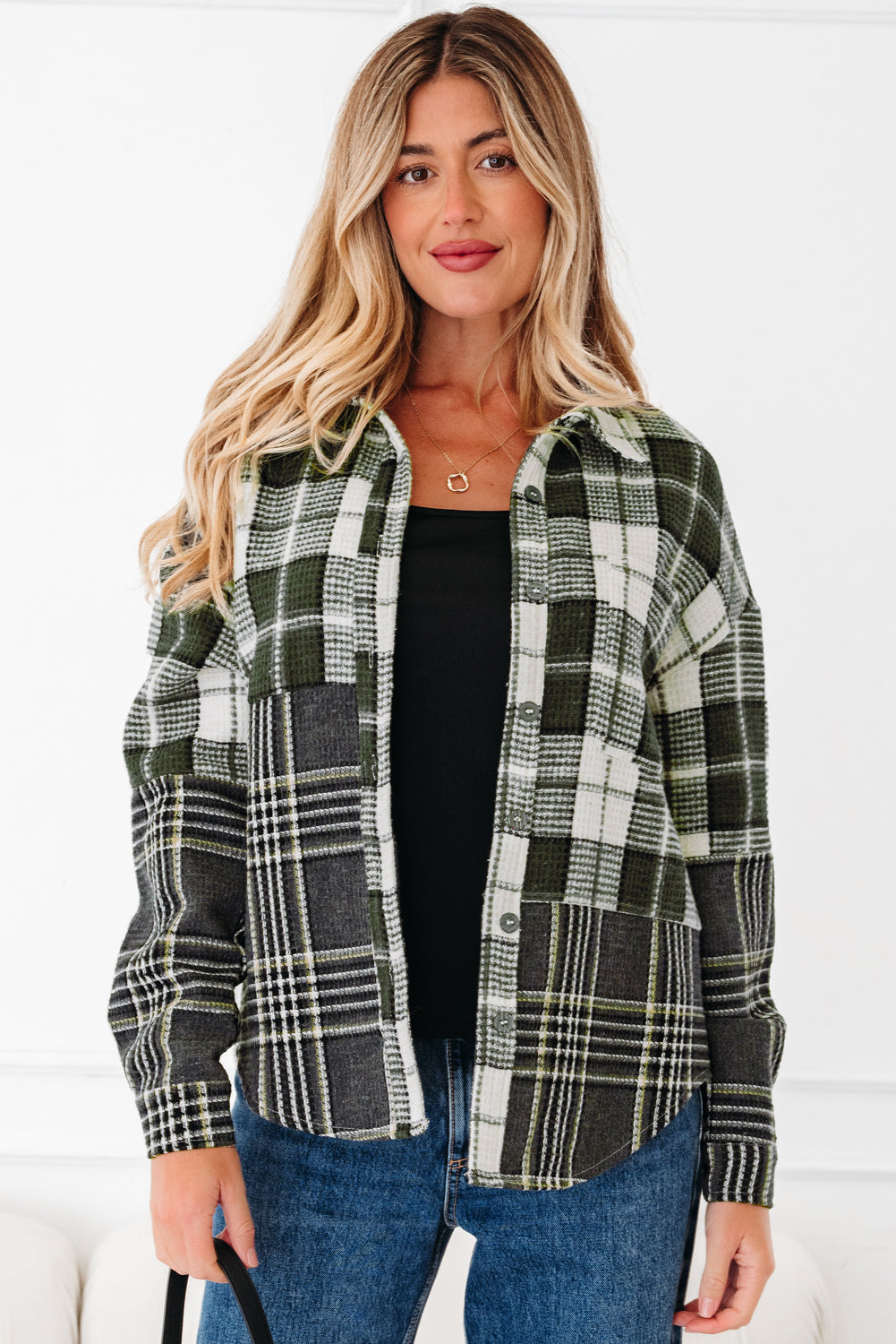 Scarlett Print Textured Knit Shacket