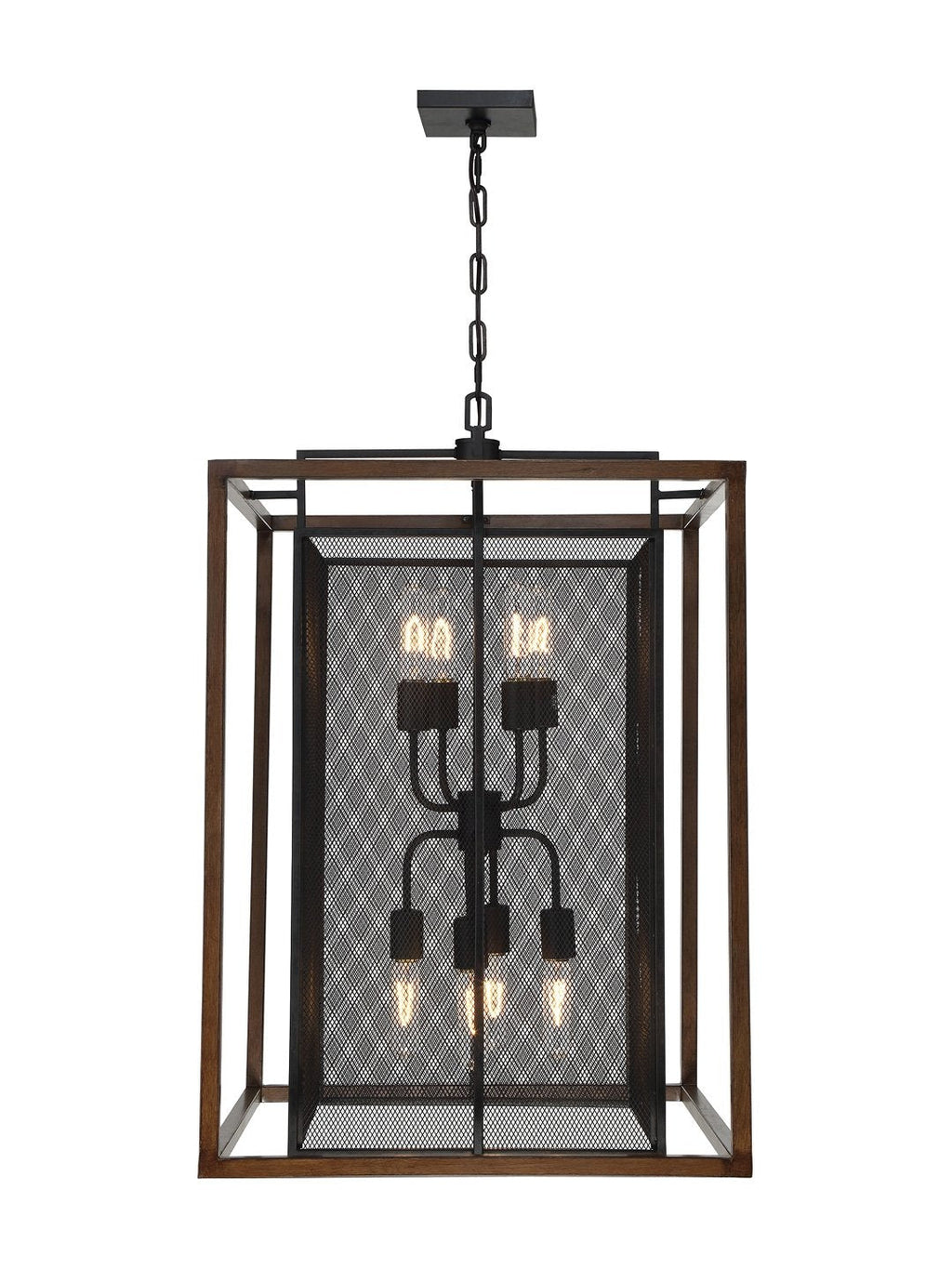 Varaluz Rio Lobo 8 Light Pendant, Dark Oak/Black - 285P08DOBL