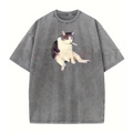 'Cat Smoke' Funny Animal Graphic Tee – Unisex Streetwear Shirt