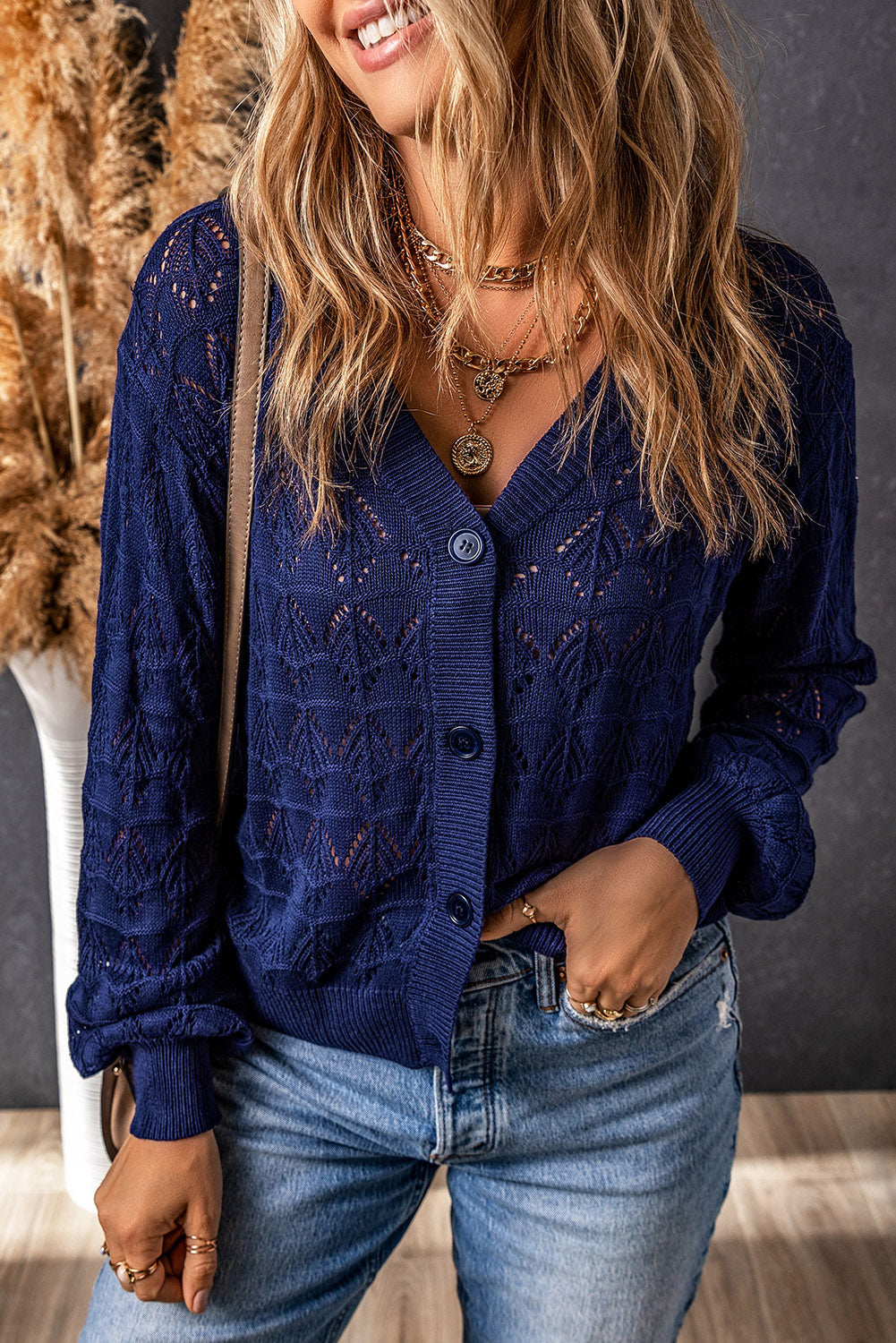 Scarlet Lightweight Front Crochet Cardigan