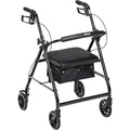 Aluminum Folding Rollator Walker with 6-Inch Wheels - Black