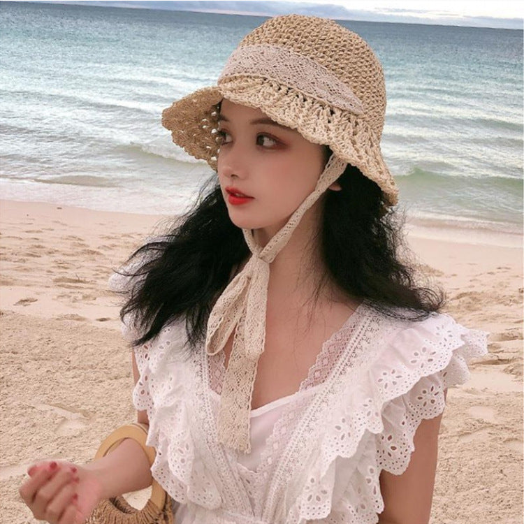 Women's Beach Big Brim Hollow Sun-proof Straw Hat